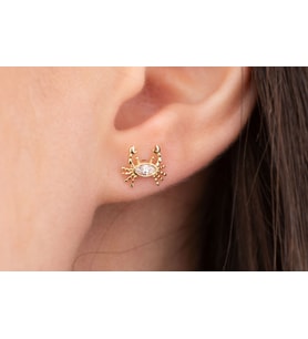 Onseva Kuyumculuk Yengeç Tragus Piercing Kıkırdak 14 Ayar Altın