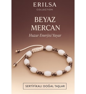 Sertifikalı Beyaz Mercan Taşı Bileklik – Saflık ve Huzur Enerjisi Yayan Doğal Taş (Çok Renkli)