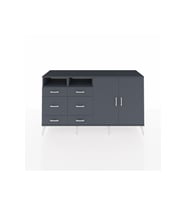 Kronos Konsol 4 Raflı 6 Çekmeceli 2 Kapaklı 176x59x99 Antrasit-Antrasit