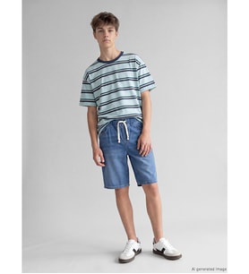 LCW Kids İndigo Erkek Çocuk Jean Bermuda Şort