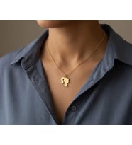Kişiye Özel Şık Barbie Logo Kolye 925K Gümüş (Gold)