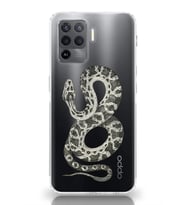 Oppo Reno 5 Lite Uyumlu Yılan Desenli Şeffaf Telefon Kılıfı