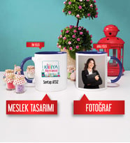 Kimya Öğretmeni Kupa Bardak Lacivert Fotoğraflı