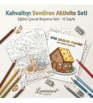 Çocuk Boyama Kitabı Kahvaltı Boyama Kitabı Eğitici Çocuk Aktivite Kitabı A4 12 Sayfa Sağlıklı Besinler Boyama Etkinliği