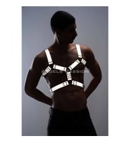 Erkek Göğüs Harness - Reflektörlü (Karanlıkta Yansıyan) Göğüs Harness (Beyaz)