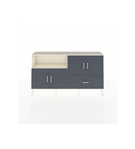Arges Konsol 4 Raflı Tek Çekmeceli 4 Kapaklı 176x30x99 Aytaşı-Antrasit