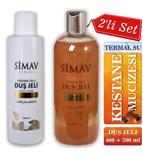 Simav Synaus Kestane Özlü ve Termal Sulu Duş Jeli 2'li Set 400ML + 200ML