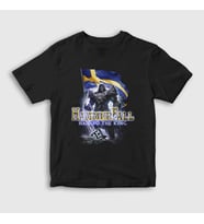 Presmono Unisex Çocuk Siyah Sweeden Hail To The King Hammerfall T-Shirt 467318tt