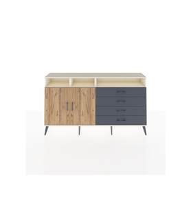 Arges Konsol 5 Raflı 4 Çekmeceli 2 Kapaklı 176x30x99 Aytaşı-Çam/Antrasit