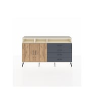 Arges Konsol 5 Raflı 4 Çekmeceli 2 Kapaklı 176x30x99 Aytaşı-Çam/Antrasit