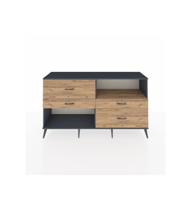Hyperion Konsol Tek Raflı 4 Çekmeceli  176x44x99 Antrasit-Çam