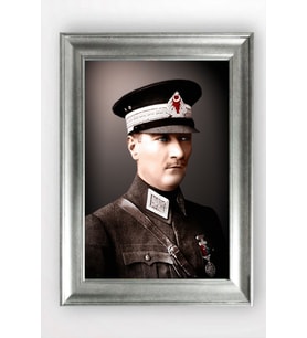 Gümüş Çerçeveli Atatürk Tablo cv885