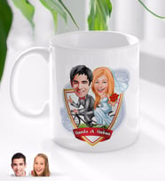 BK Gift Kişiye Özel İsimli Evleniyoruz Karikatürlü Beyaz Kupa Bardak-3