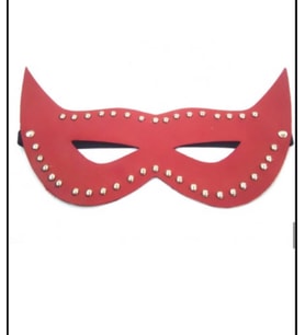 Kırmızı Taşlı Kedi Gözü Fantazi Maske Sivri Kulaklı Kostüm Aksesuarı