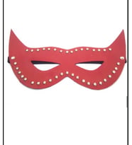 Kırmızı Taşlı Kedi Gözü Fantazi Maske Sivri Kulaklı Kostüm Aksesuarı