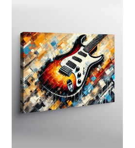 Kanvas Tablo Renkli Elektro Gitar