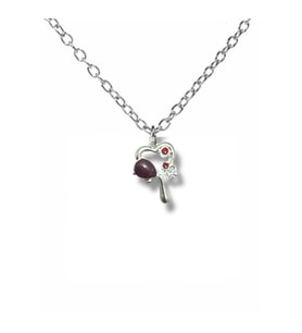 Red Drip Heart Unisex Kolye – Aşkın Damlaları Boynunuzda (Gümüş)