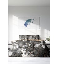 Çift Kişilik ( Lastikli Çarşaflı ) %100 Pamuk Saten Nevresim Takımı Gray Casual