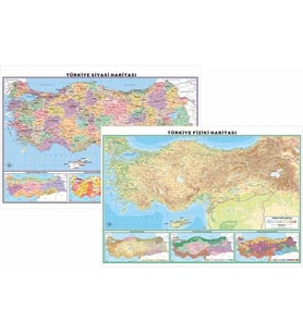 ODAK 70X100 TÜRKİYE SİYASİ - FİZİKİ HARİTASI ( ÇİFT TARAFLI)