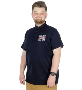 Mode XL Büyük Beden T-Shirt Polo Embiriodery M 22343 Lacivert