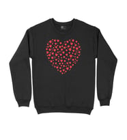 Kırmızı Kalpler Siyah Sweatshirt