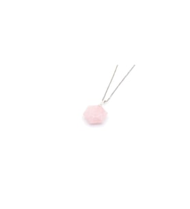 Pembe Kuvars Kolye Ucu Büyük Köşegen