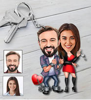 Kişiye Özel Sevgili Tasarımlı Karikatür Anahtarlık 10