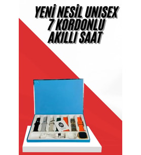 7 Kordonlu Unisex Akıllı Saat Çoklu Kordon Seçeneği Amoled Ekran