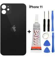 iPhone Uyumlu 11 Arka Cam Batarya Pil Kapağı + Yapıştırıcı + Tamir Set - Sarı