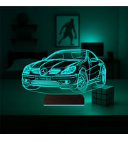 Luvivia Spor Araba Mercedes SLK Tasarım Kişiye Özel 3D Lamba - Masa Gece Lambası