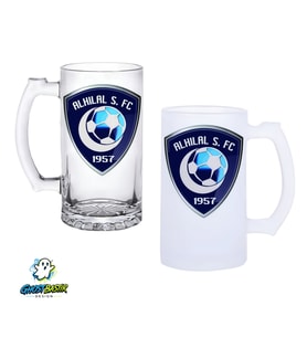 Al Hilal F.C. Kulplu Bira Bardağı Buzlu veya Şeffaf Seçenekli 0263
