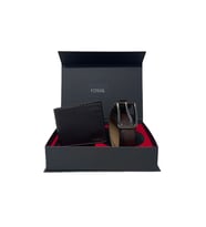 Fossil Kahve Napa Cüzdan 1826&3,5 CM Hakiki Deri Kemer Seti 125CM (Kahverengi)