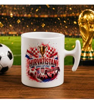 BK Gift Hırvatistan Taraftar Temalı Dünya Futbol Kupası Tasarımlı Hammer Kupa Bardak