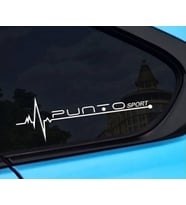 Punto Yan Cam Sticker Oto Kapı Çıkartma Tuning oto 20 cm x 7 cm 25tl yazı 141
