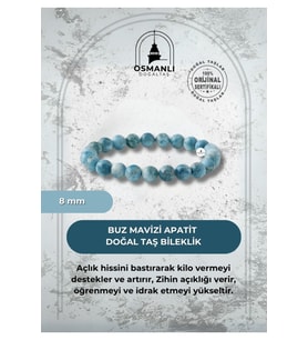 Buz Mavizi Apatit 8mm Doğal Taş Bileklik