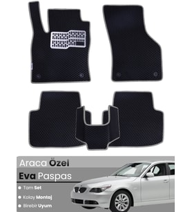 BMW 5 SERİSİ E60 SEDAN (2003-2010) Uyumlu EVA Paspas Tam Set–Araca Özel,Su Geçirmez