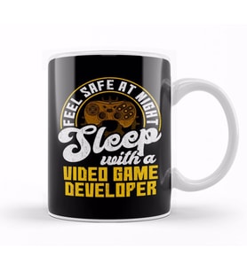 Feel Safe At Night Sleep With Video Game Developer Kupa Bardak Porselen