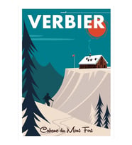 Verbier Mont Fort Poster Tablo Ahşap Poster Dekoratif