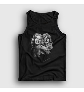 Presmono Unisex Siyah Tattoo Marilyn Monroe Atlet 39151tt