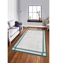 Yeşil Çerçeveli Kaymaz Taban Makinede Yıkanabilir Halı RV056 - 100 x 160 cm