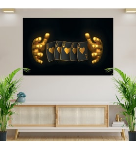 Gold Oyun Kartı Kanvas Tablo