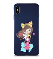 Apple iPhone XS Max Soft Premier Kapak Vespagirl Tasarımlı Silikon Kılıf - Lacivert (Şeffaf)