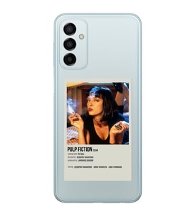 Samsung Galaxy M14 Uyumlu Pulp Fiction Minimalist Poster Desenli Şeffaf Telefon Kılıfı