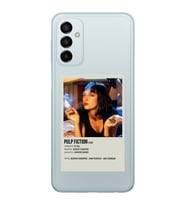 Samsung Galaxy M14 Uyumlu Pulp Fiction Minimalist Poster Desenli Şeffaf Telefon Kılıfı