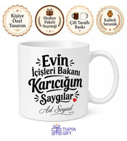 Evin İçişleri Bakanı Karıcığım Saygılar Komik Evlilik Kupası Hediye Bardak