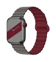E2M APPLE WATCH 42-44-45-49MM KRD-06 DERİ BÜKME ÇİFT RENKLİ BORDO KORDON