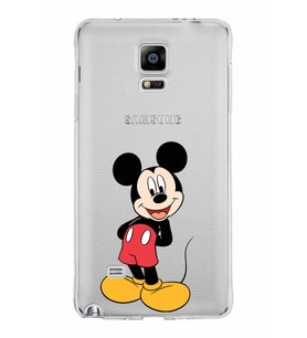 Samsung Galaxy Note 4 Kapak Mickey Mouse Tasarımlı Şeffaf Silikon Kılıf
