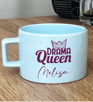 Kişiye Özel Drama Queen Hediye Pastel Fincan Sevgiliye Arkadaşa Hediye (Mavi)