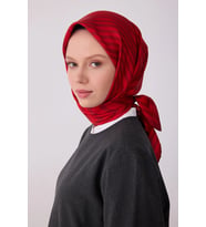 Belli Nostalji Serisi Twill İpek Desenli Eşarp 4325D