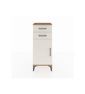 Arges Komodin Tek Raflı 2 Çekmeceli Tek Kapaklı 44x30x106 Çam-Aytaşı